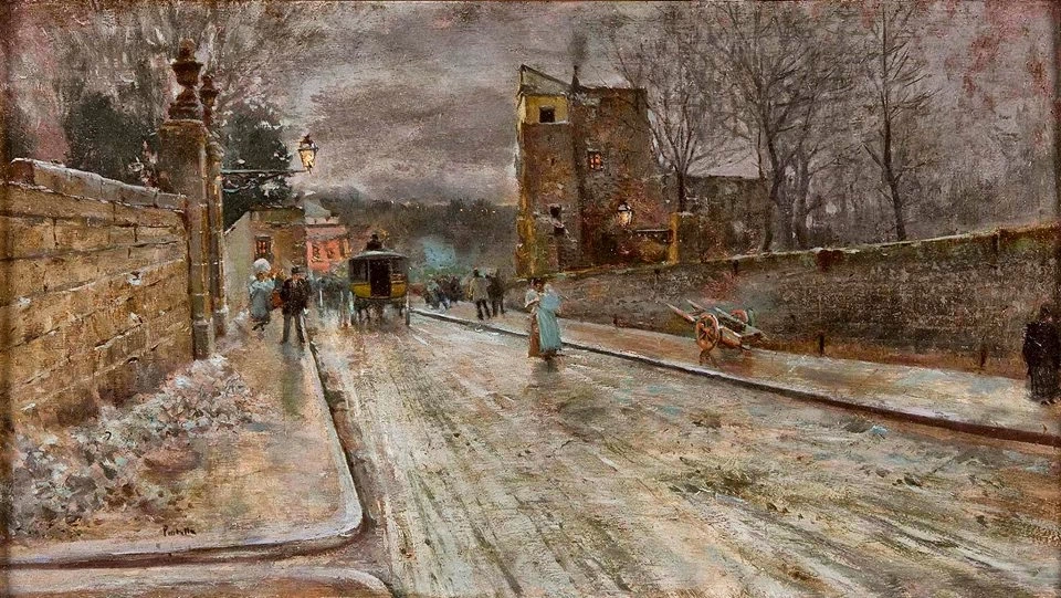  120-Attilio Pratella -Neve invernale sulla strada 
